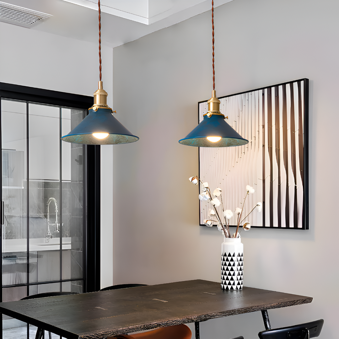 Hanglamp Vintage Industrieel met Gedraaide Kabel en Messing Fitting