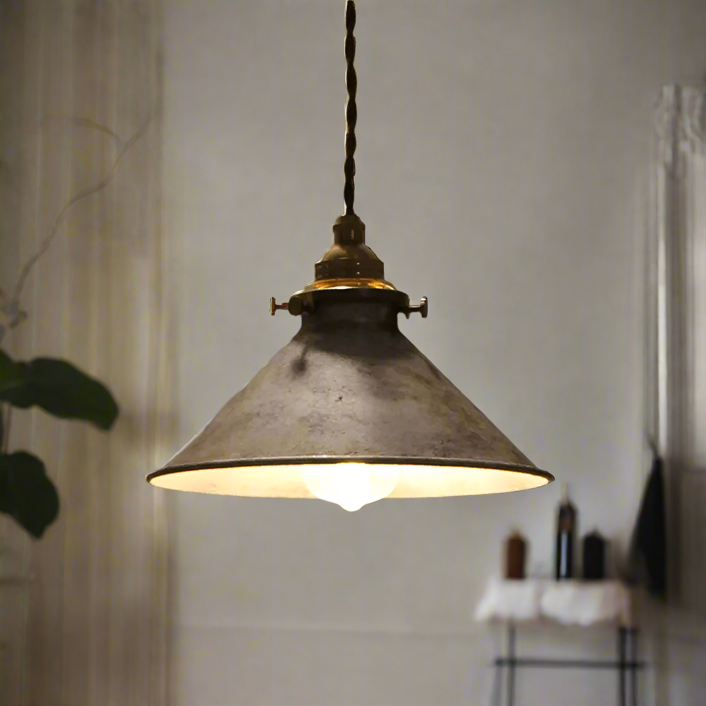 Hanglamp Vintage Industrieel met Gedraaide Kabel en Messing Fitting
