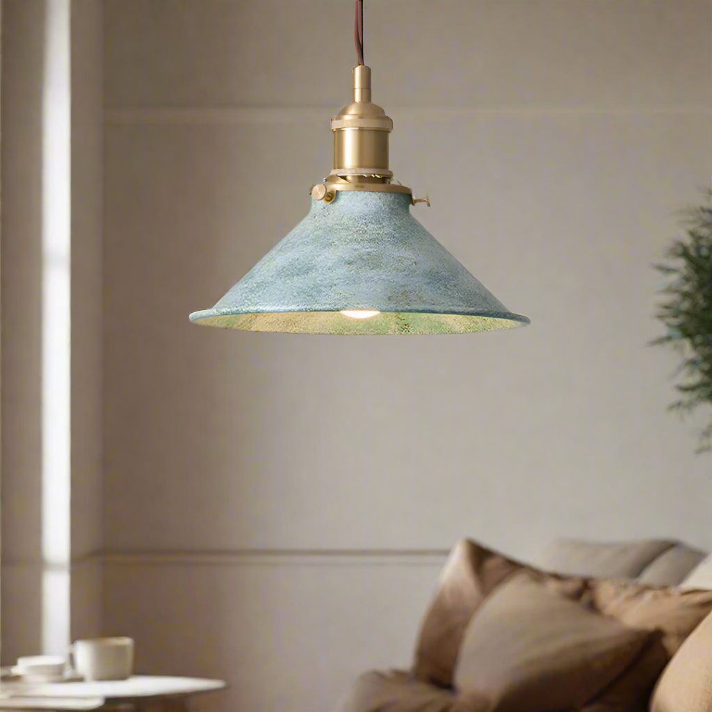Hanglamp Vintage Industrieel met Gedraaide Kabel en Messing Fitting