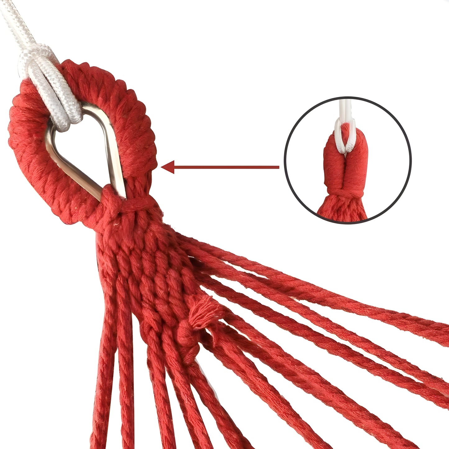 Hangmat voor Buiten met Franjes en Spreidstokken voor Tuin en Camping