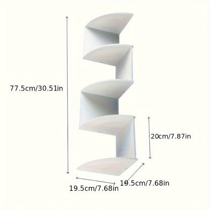 Hoekwandrek met 5 Niveaus en Zigzag Design voor Boeken en Decoratie
