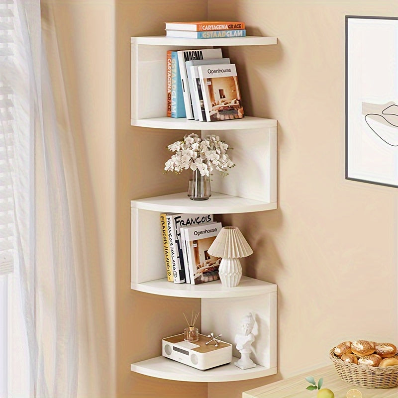 Hoekwandrek met 5 Niveaus en Zigzag Design voor Boeken en Decoratie