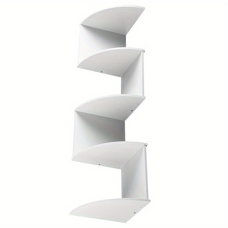 Hoekwandrek met 5 Niveaus en Zigzag Design voor Boeken en Decoratie