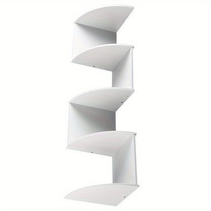 Hoekwandrek met 5 Niveaus en Zigzag Design voor Boeken en Decoratie
