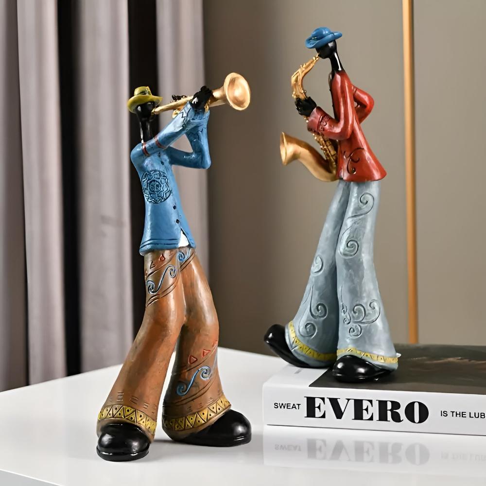 Jazzmuzikant Beeldjes Decoratie Figuur met Instrument