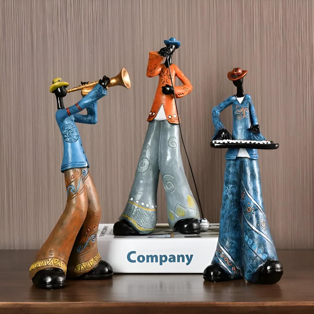 Jazzmuzikant Beeldjes Decoratie Figuur met Instrument