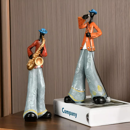 Jazzmuzikant Beeldjes Decoratie Figuur met Instrument