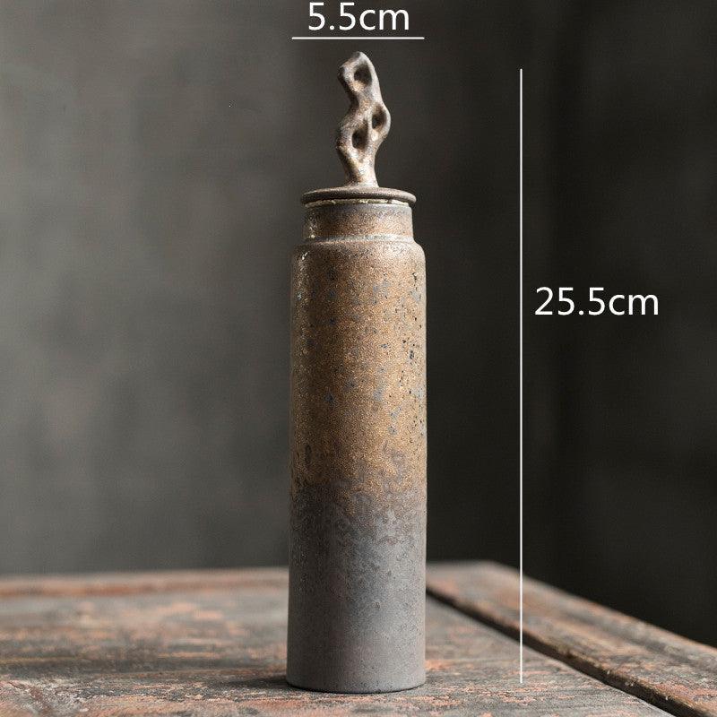 Keramische Theepot met Deksel en Sculptuurknop Wabi-Sabi Stijl