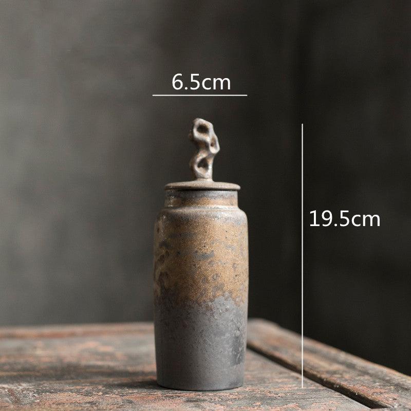 Keramische Theepot met Deksel en Sculptuurknop Wabi-Sabi Stijl