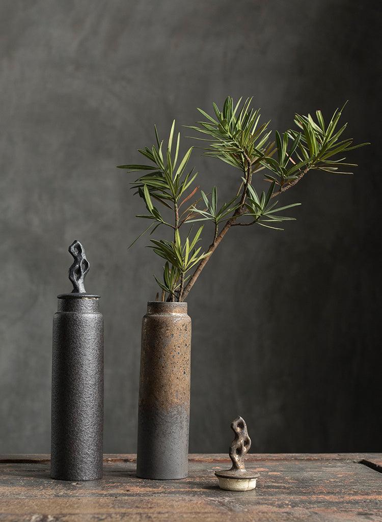 Keramische Theepot met Deksel en Sculptuurknop Wabi-Sabi Stijl