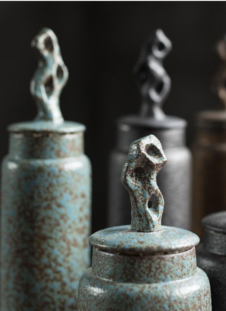 Keramische Theepot met Deksel en Sculptuurknop Wabi-Sabi Stijl