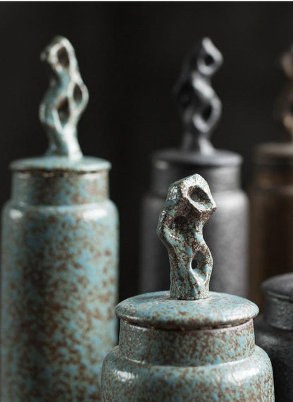 Keramische Theepot met Deksel en Sculptuurknop Wabi-Sabi Stijl