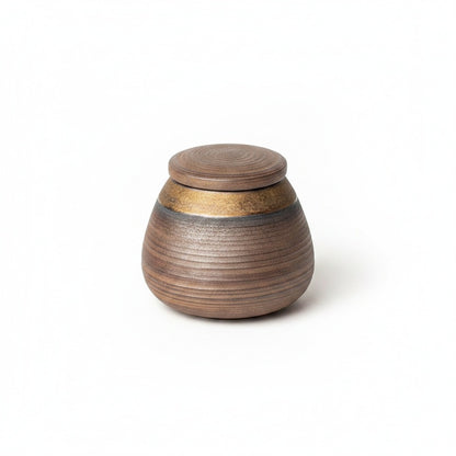 Keramische Theepot Voorraadpot met Deksel Japanse Stijl Ribbeltextuur