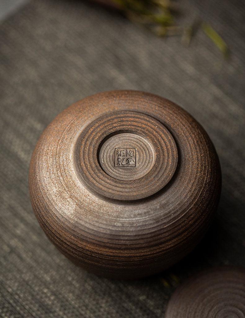 Keramische Theepot Voorraadpot met Deksel Japanse Stijl Ribbeltextuur ##POS:5##