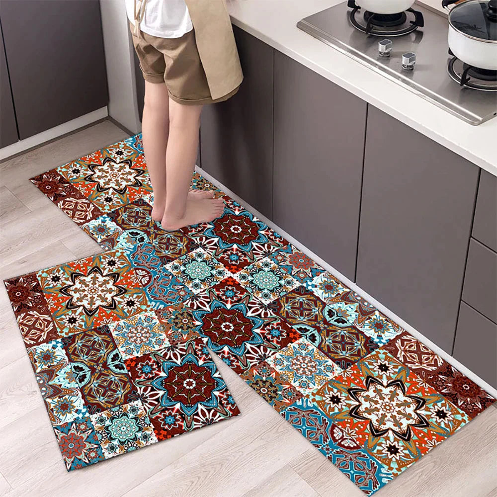 Keukenloper Antislip met Tegelmotief en Afgeronde Hoeken