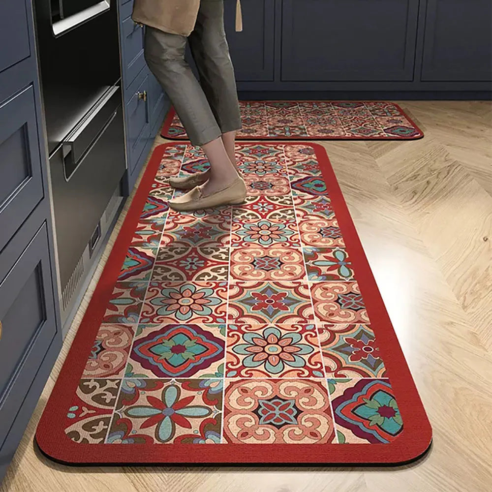 Keukenloper Antislip met Tegelmotief en Afgeronde Hoeken