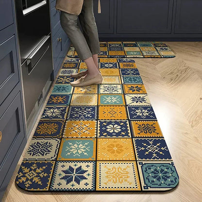 Keukenloper Antislip met Tegelmotief en Afgeronde Hoeken