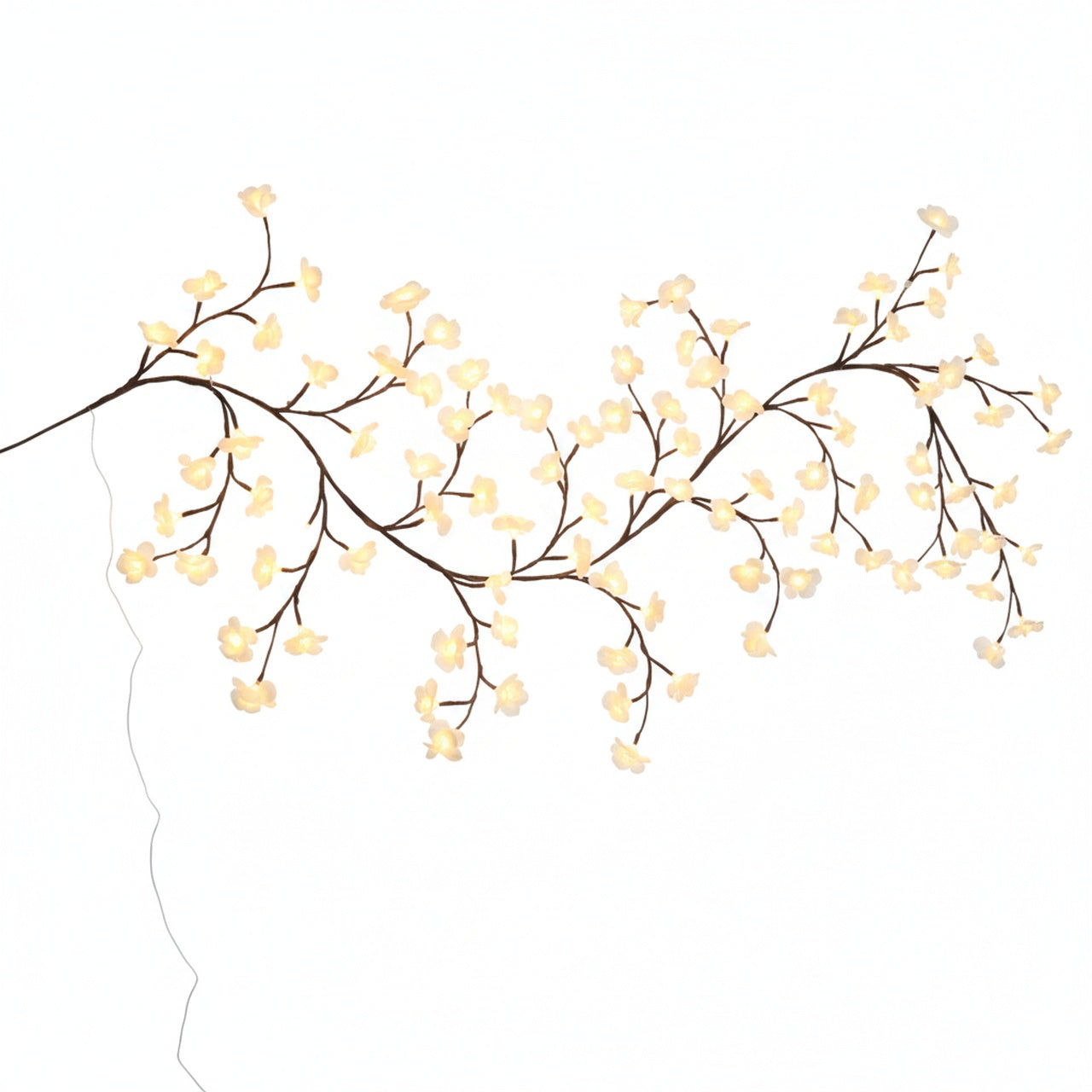 LED Bloesemtak Wanddecoratie met Warm Licht en Kunstbloemen
