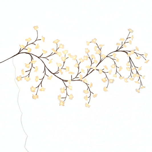LED Bloesemtak Wanddecoratie met Warm Licht en Kunstbloemen