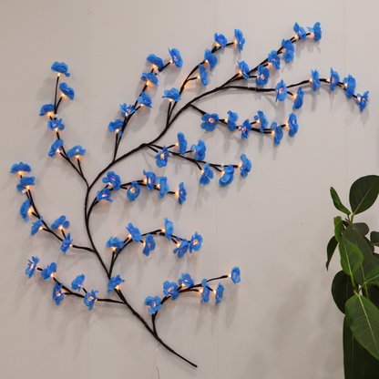 LED Bloesemtak Wanddecoratie met Warm Licht en Kunstbloemen