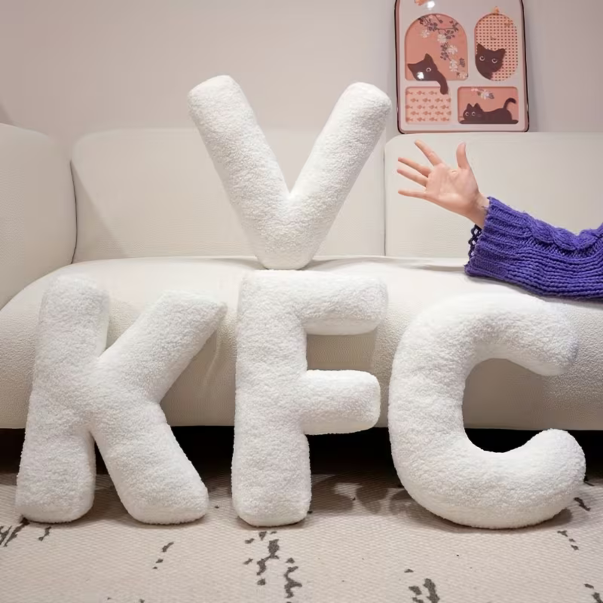 Letterkussen Pluche Sierkussen in Lettervorm voor Sofa en Slaapkamer