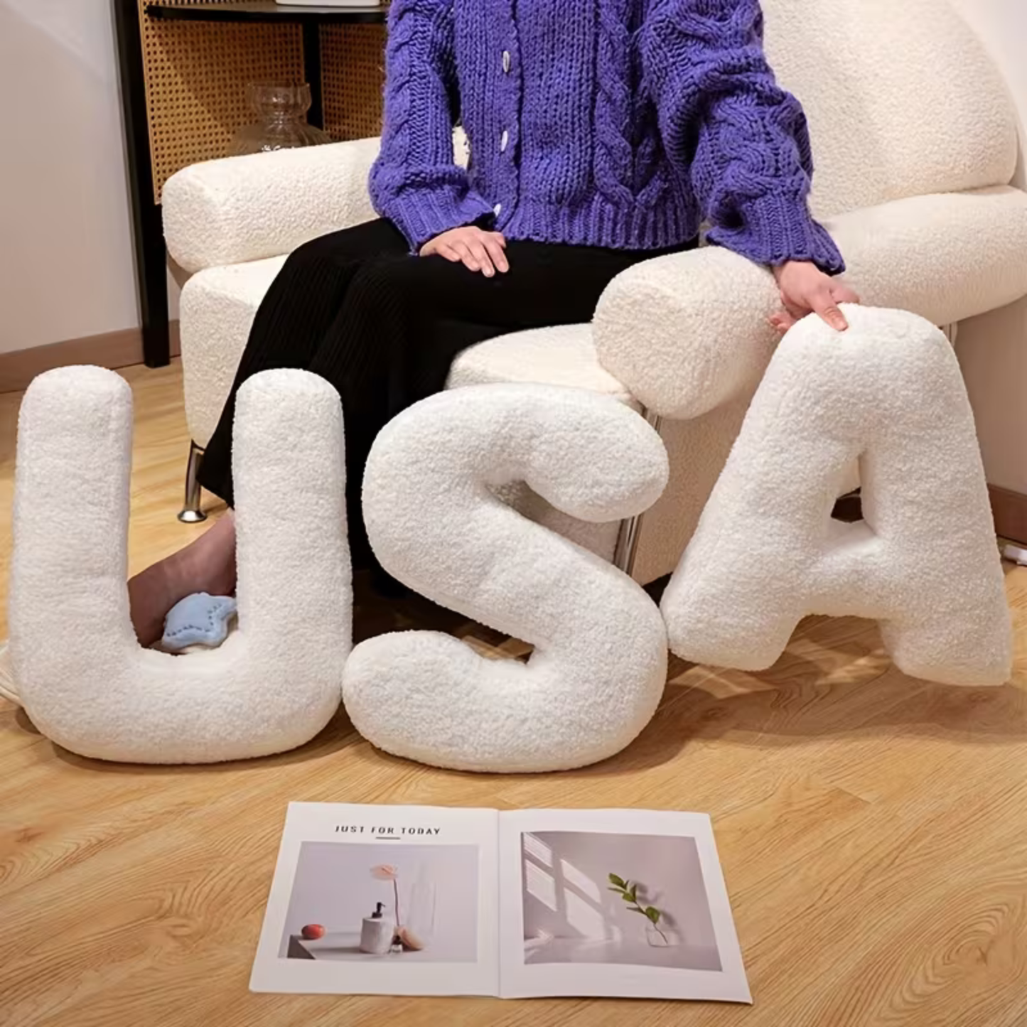 Letterkussen Pluche Sierkussen in Lettervorm voor Sofa en Slaapkamer