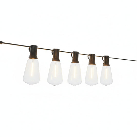 Lichtsnoer Buiten Retro met 30 ST38 LED Lampen Dimbaar en Koppelbaar