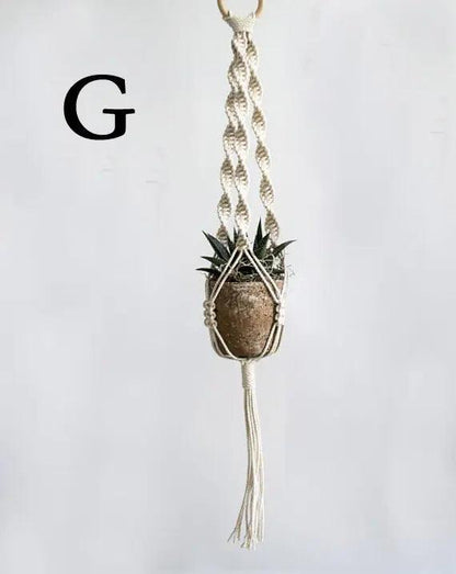 Macramé Plantenhanger Bohemian met Gevlochten Touwpatroon