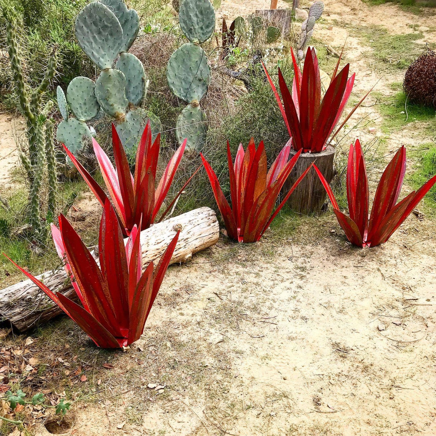 Metalen Agave Sculptuur voor Tuin en Terras met Grondpen