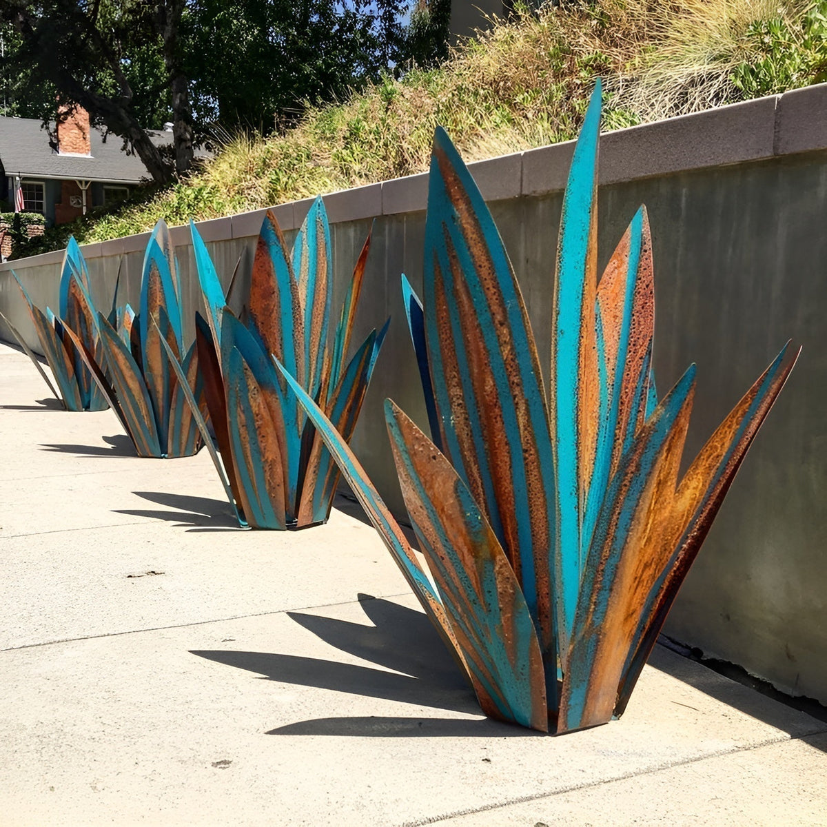 Metalen Agave Sculptuur voor Tuin en Terras met Grondpen