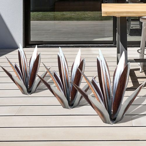 Metalen Agave Sculptuur voor Tuin en Terras met Grondpen