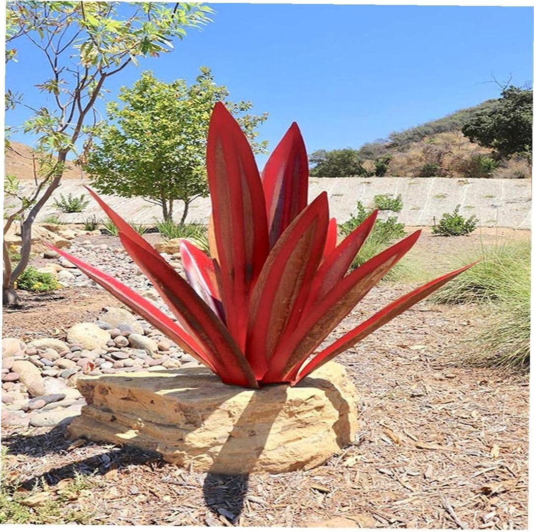Metalen Agave Sculptuur voor Tuin en Terras met Grondpen