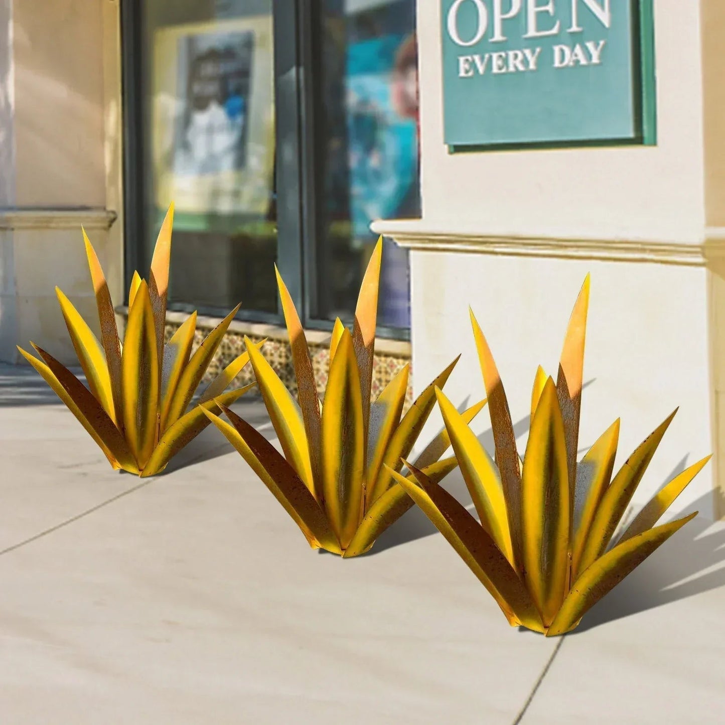 Metalen Agave Sculptuur voor Tuin en Terras met Grondpen