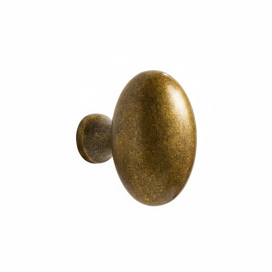 Meubelknop Vintage Antiek Messing Ovaal voor Kast en Lade ##POS:1##