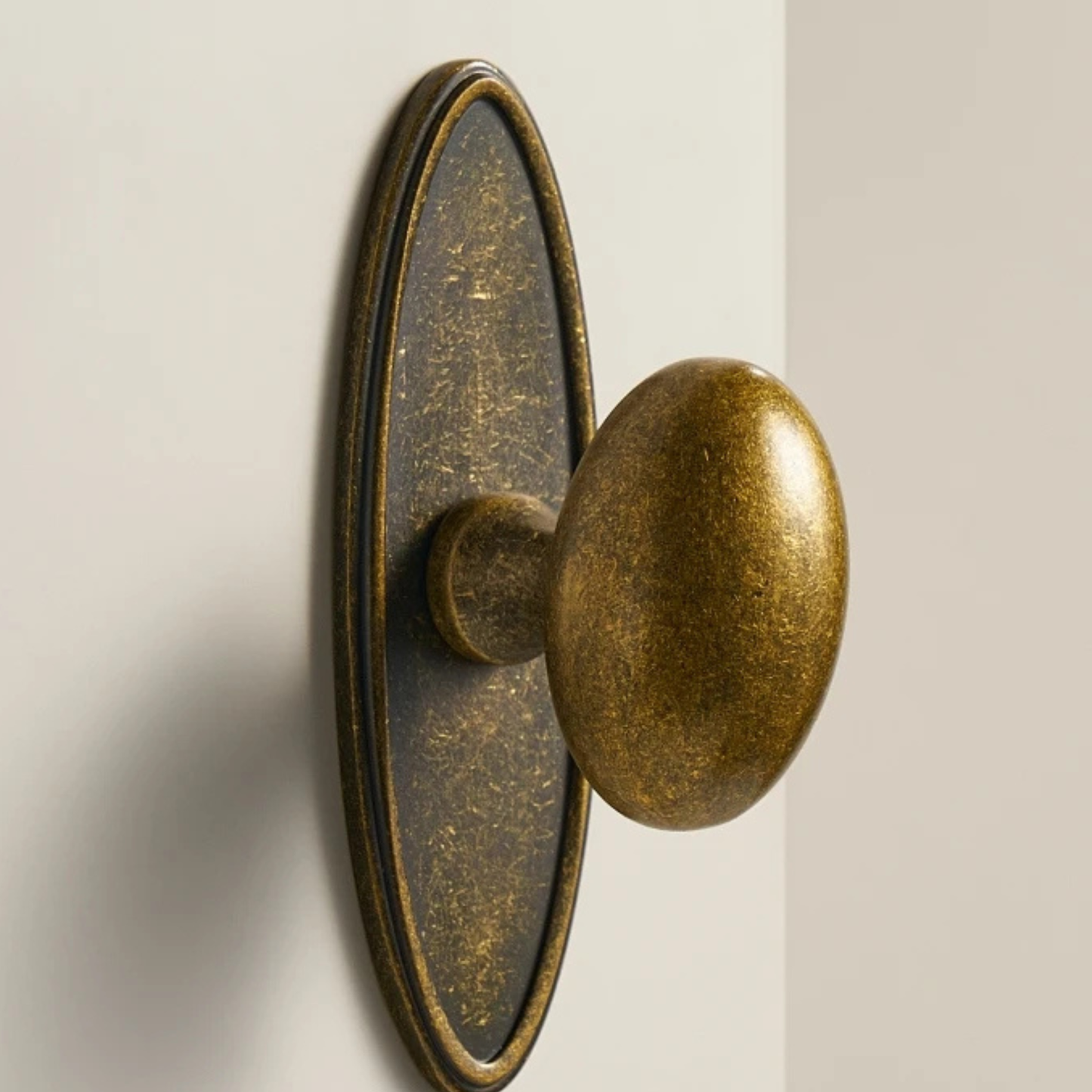 Meubelknop Vintage Antiek Messing Ovaal voor Kast en Lade ##POS:5##