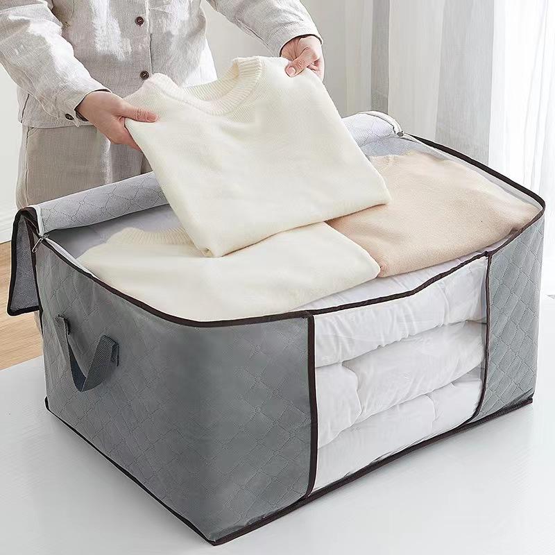 Opvouwbare Opbergtas met Transparant Venster en Versterkte Handvatten voor Kleding en Beddengoed