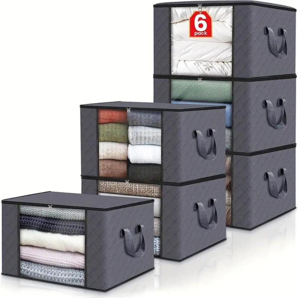 Opvouwbare Opbergtas met Transparant Venster en Versterkte Handvatten voor Kleding en Beddengoed