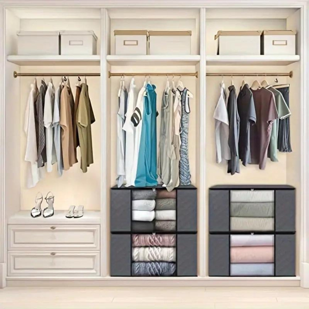 Opvouwbare Opbergtas met Transparant Venster en Versterkte Handvatten voor Kleding en Beddengoed