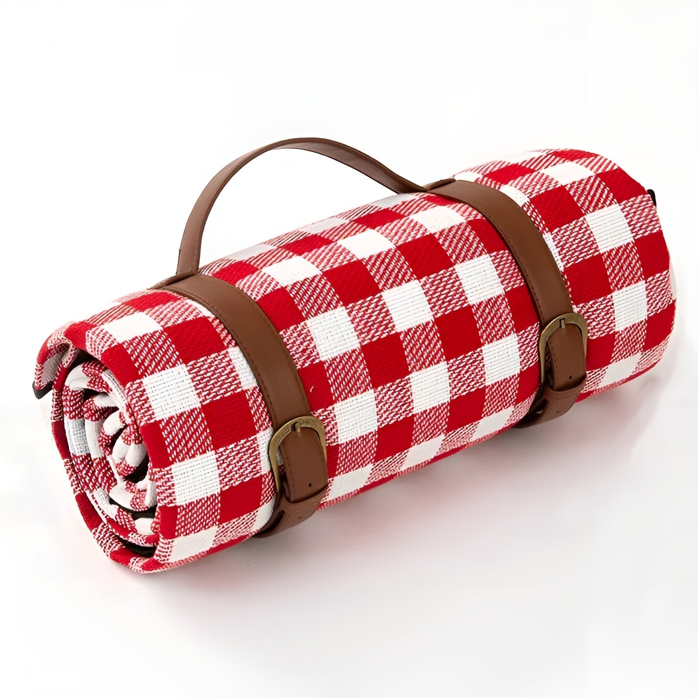 Opvouwbare Picknickdeken voor Buiten met Draaggreep en Geblokt Patroon