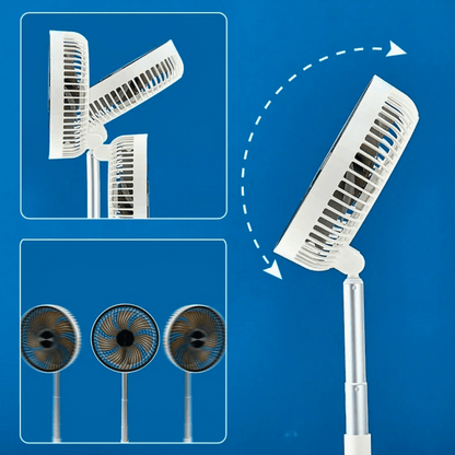 Opvouwbare Staande Ventilator Draadloos met Afstandsbediening en Oscillatie
