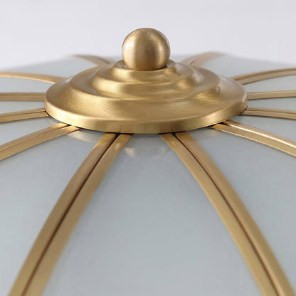 Plafondlamp Art Deco met Bloemmotief en Matglazen Kap