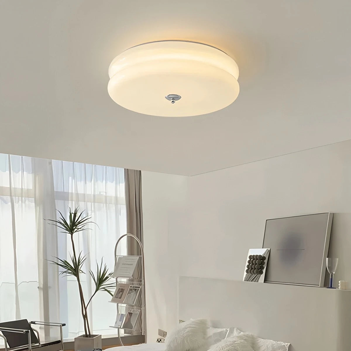 Plafondlamp Art Deco Retro met Ronde Glazen Kap