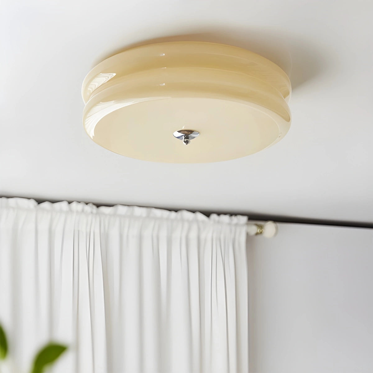 Plafondlamp Art Deco Retro met Ronde Glazen Kap