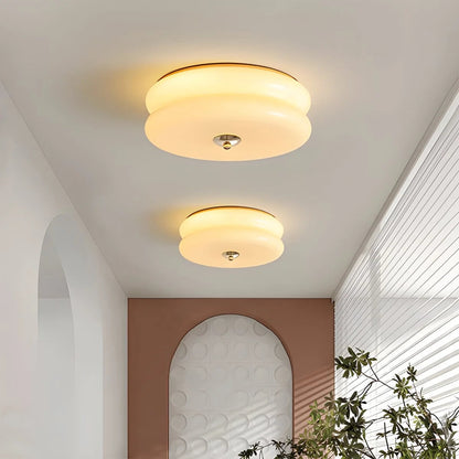 Plafondlamp Art Deco Retro met Ronde Glazen Kap