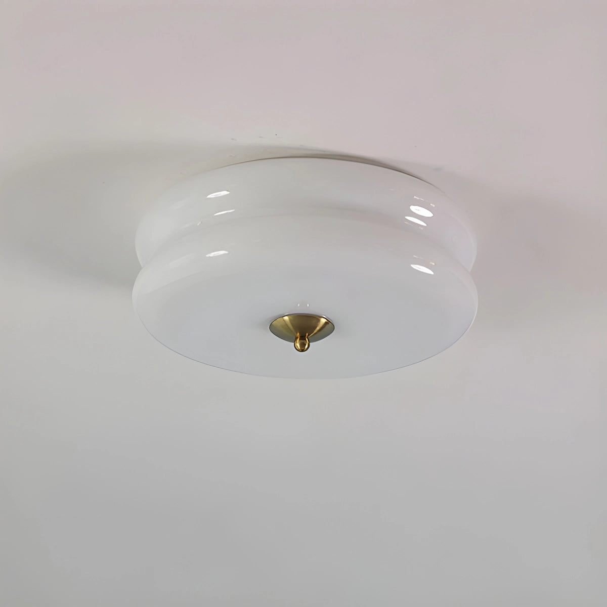 Plafondlamp Art Deco Retro met Ronde Glazen Kap