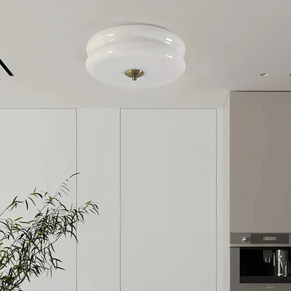 Plafondlamp Art Deco Retro met Ronde Glazen Kap