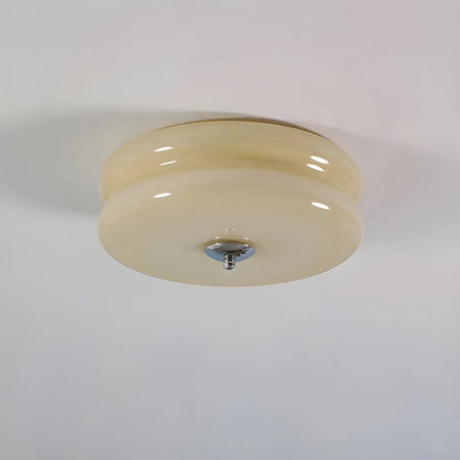 Plafondlamp Art Deco Retro met Ronde Glazen Kap