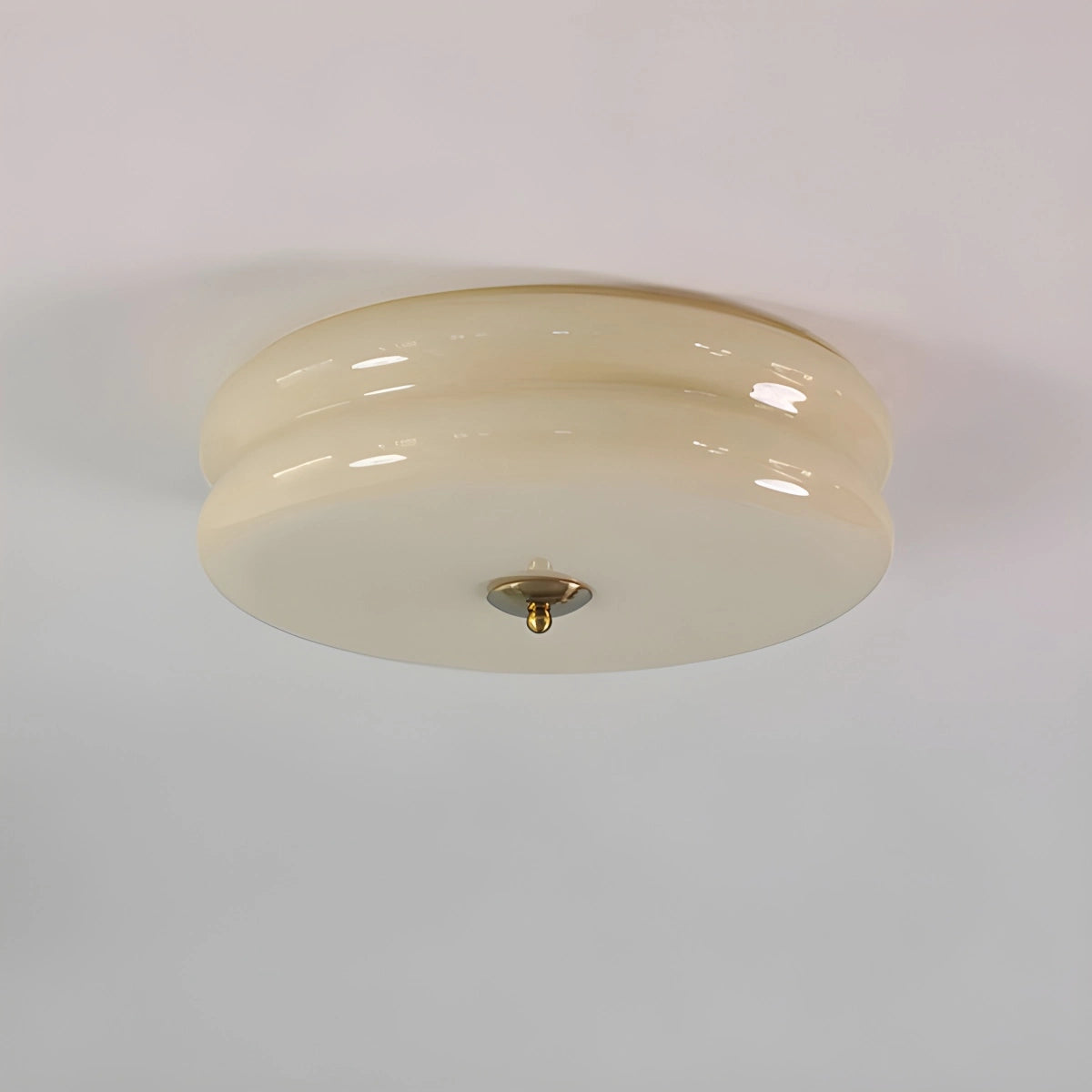 Plafondlamp Art Deco Retro met Ronde Glazen Kap