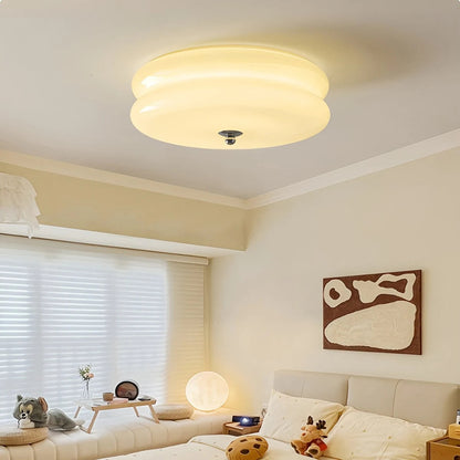 Plafondlamp Art Deco Retro met Ronde Glazen Kap