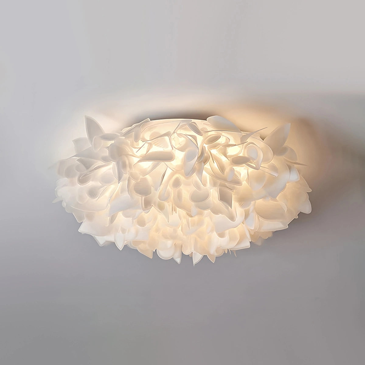 Plafondlamp Bloem Bohemian met Bloemblad Kap en Flush Mount Design